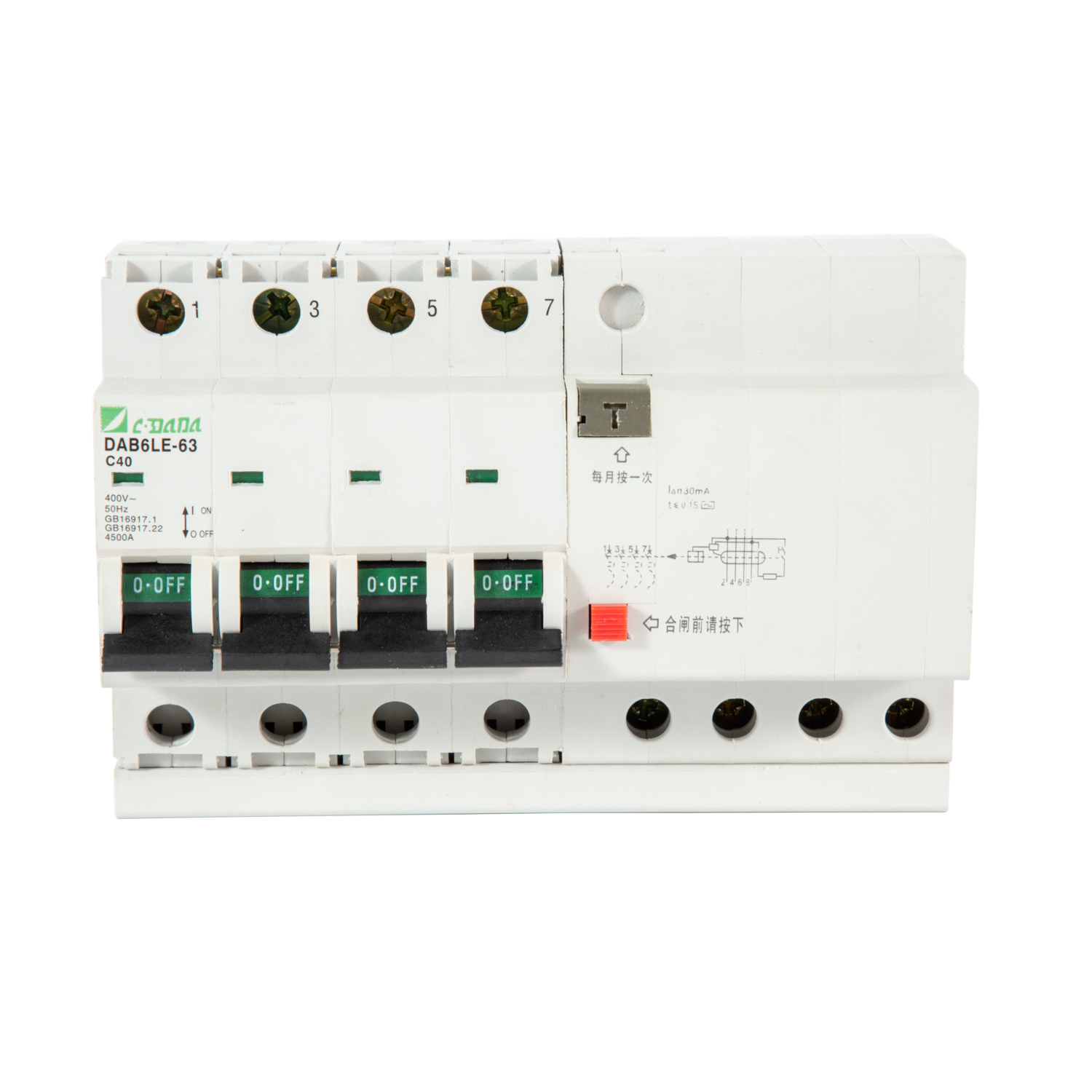 DAB6LE-63 Earth leakage circuit breaker