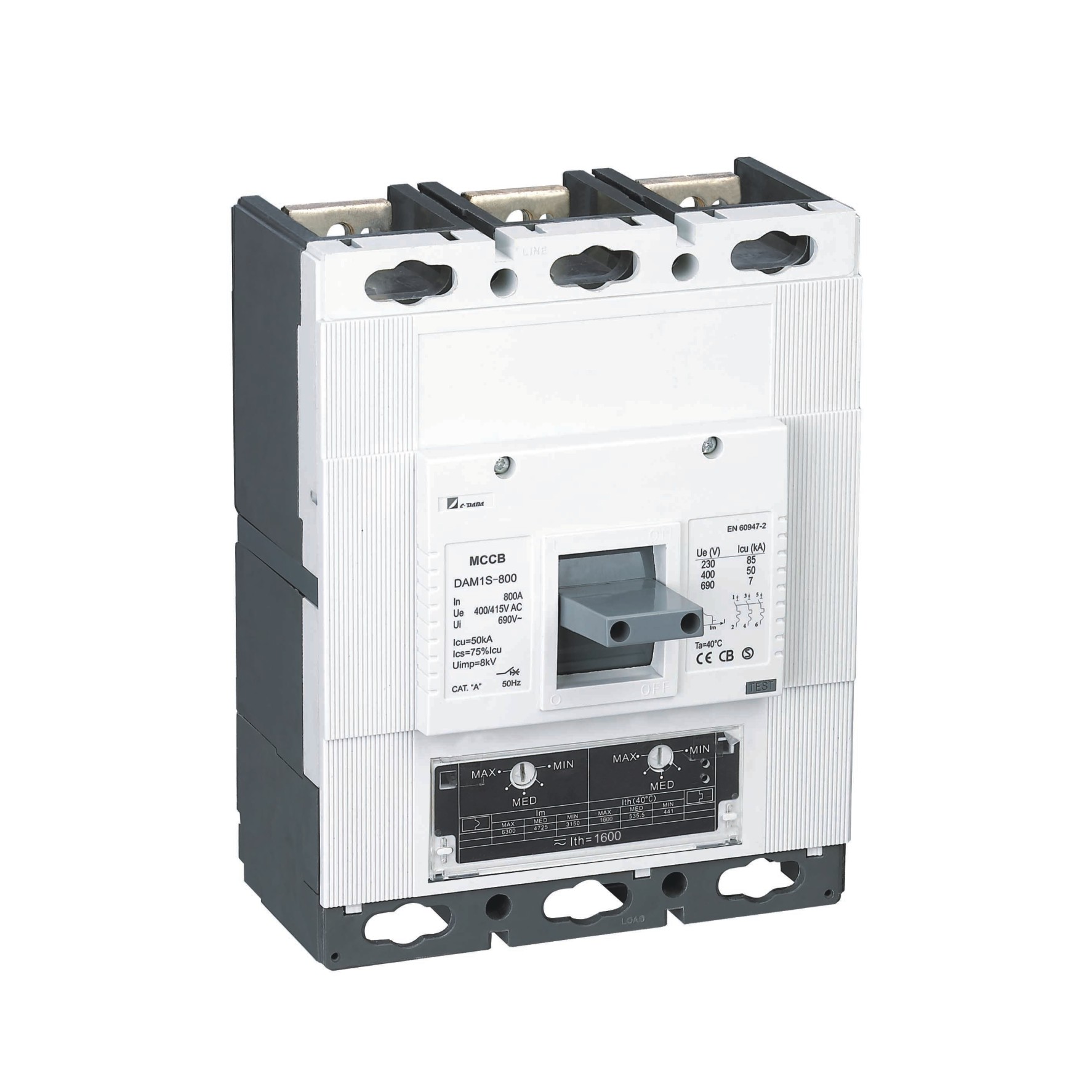 DAM1 series thermal and magnetic adjustable type Moulded case circuit breaker(MCCB)