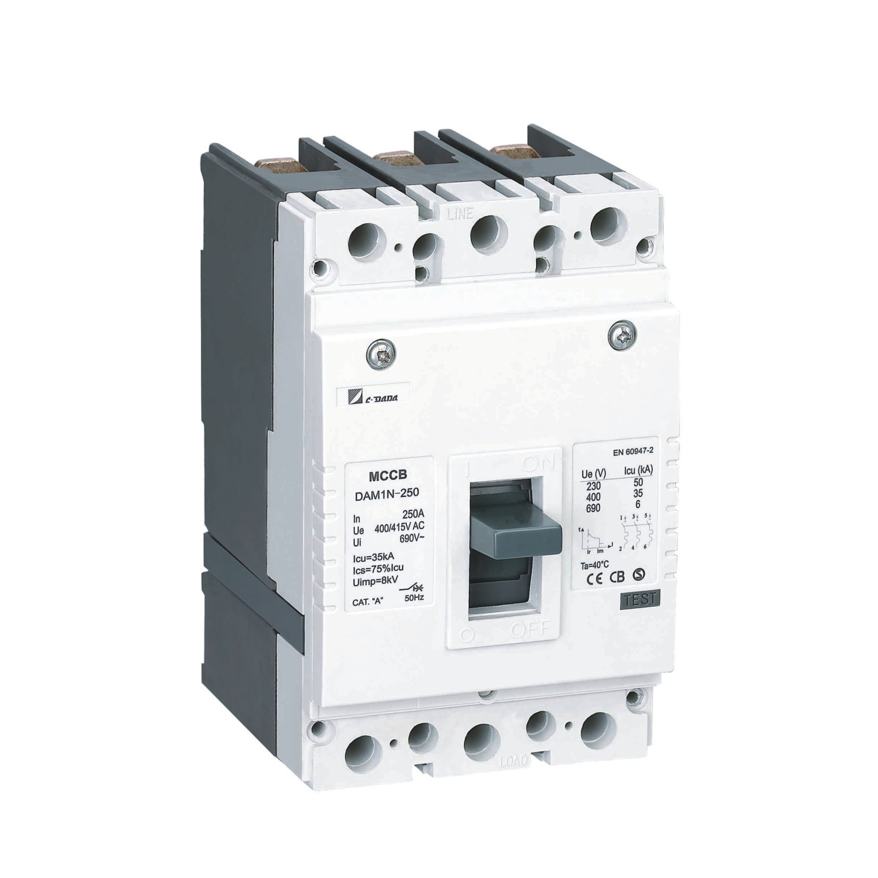 DAM1-125 series thermal overload operation Moulded case circuit breaker(Fixed type)